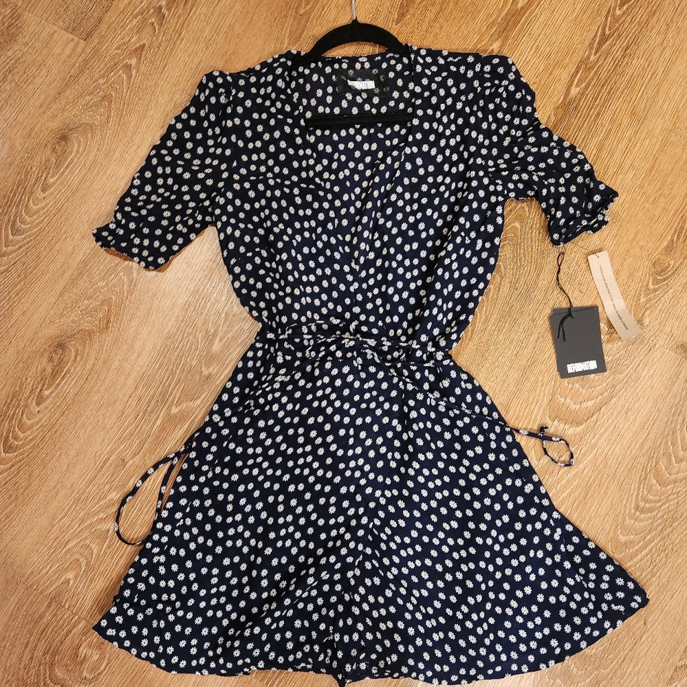 NWT Reformation Lucky Flores Wrap Dress
